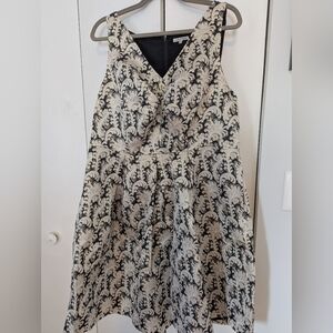 Lace & Mesh Floral Brocade Midi Dress NWOT